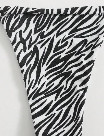 Costum de baie SHEIN, alb/negru