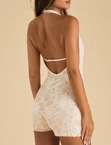 Salopeta SHEIN, crem/alb