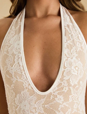 Salopeta SHEIN, crem/alb