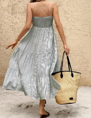 Rochie medie SHEIN, alb/verde