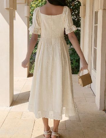 Rochie medie Dazy, crem