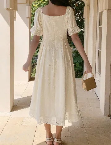 Rochie medie Dazy, crem