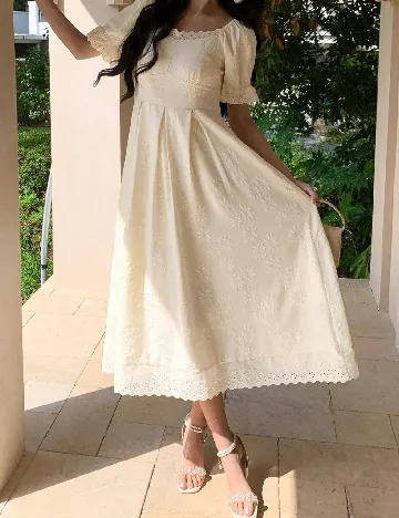 Rochie medie Dazy, crem