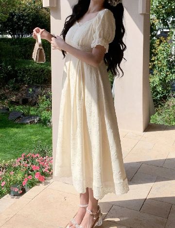 Rochie medie Dazy, crem