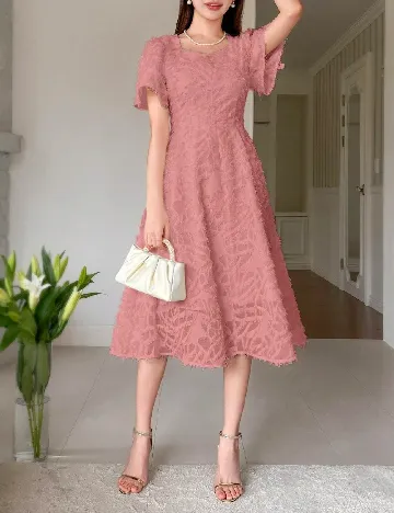 Rochie medie Dazy, roz