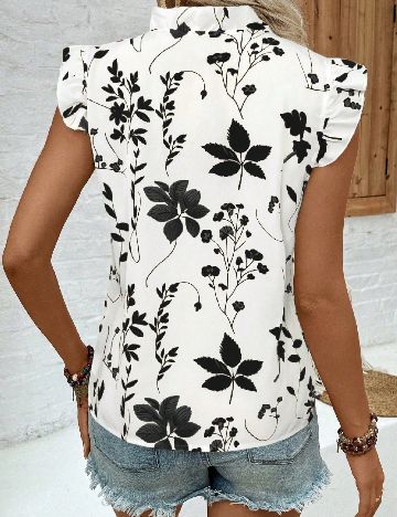 Bluza SHEIN, alb/negru