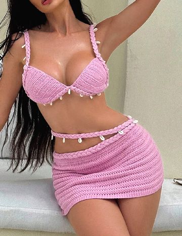 Costum de baie SHEIN, roz