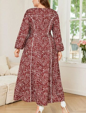 Rochie lunga SHEIN CURVE, maro/alb