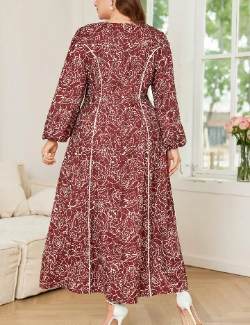 Rochie lunga SHEIN CURVE, maro/alb