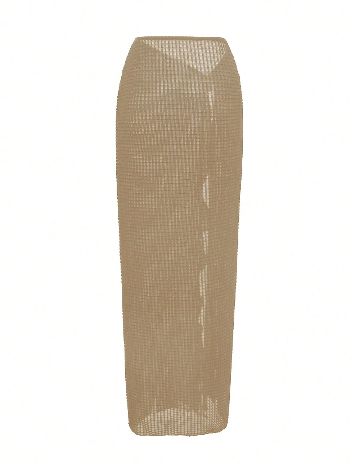 Fusta de plaja SHEIN, maro