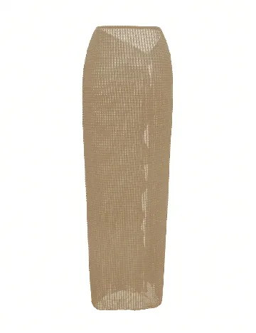 Fusta de plaja SHEIN, maro