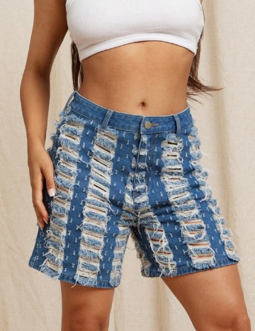 Pantaloni scurti SHEIN, albastru