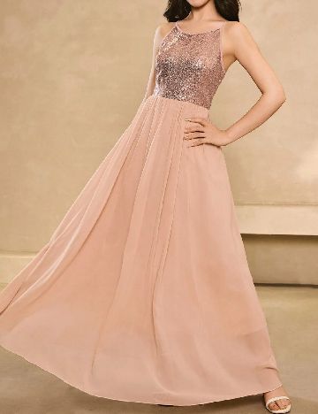 Rochie lunga Shein Kids, roz pudra