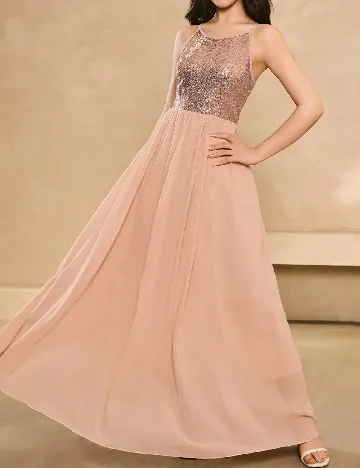 Rochie lunga Shein Kids, roz pudra