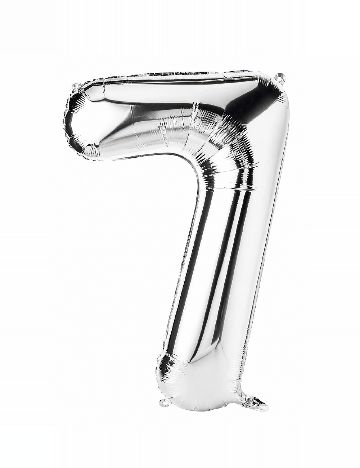 Balon folie cifra 7 AVEC, argintiu