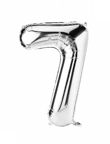Balon folie cifra 7 AVEC, argintiu