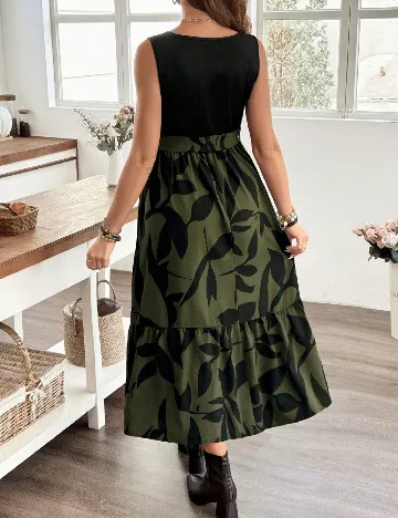 Rochie medie SHEIN Maternity, negru/verde