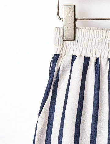 Pantaloni SHEIN, alb/albastru