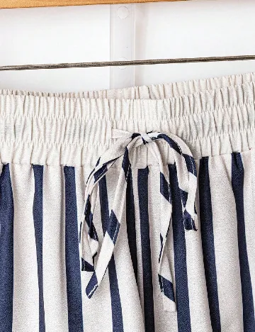 Pantaloni SHEIN, alb/albastru