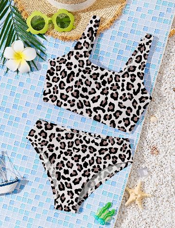 Costum de baie Shein Kids, animal print
