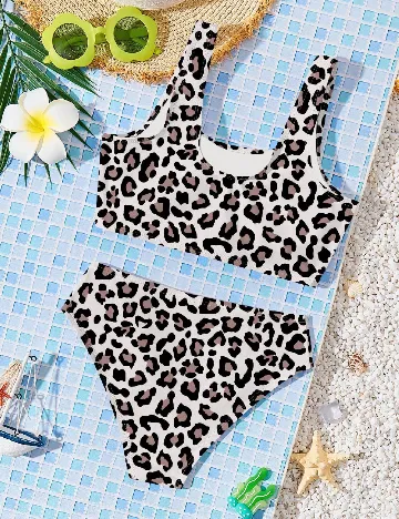 Costum de baie Shein Kids, animal print