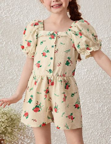 Salopeta Shein Kids, floral print