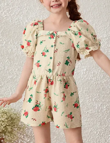 Salopeta Shein Kids, floral print