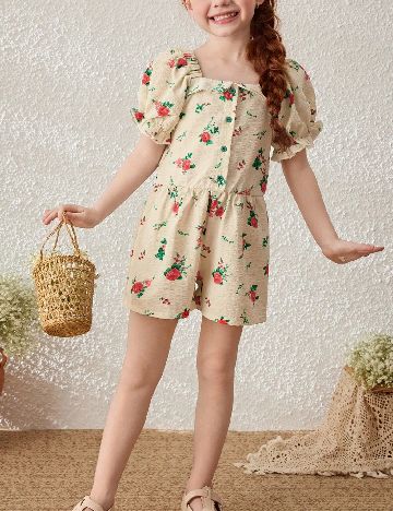 Salopeta Shein Kids, floral print
