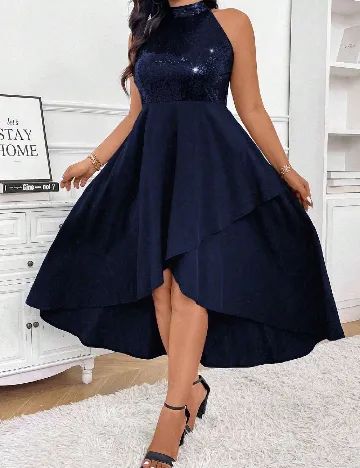 Rochie medie SHEIN CURVE, albastru