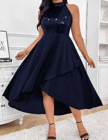 Rochie medie SHEIN CURVE, albastru