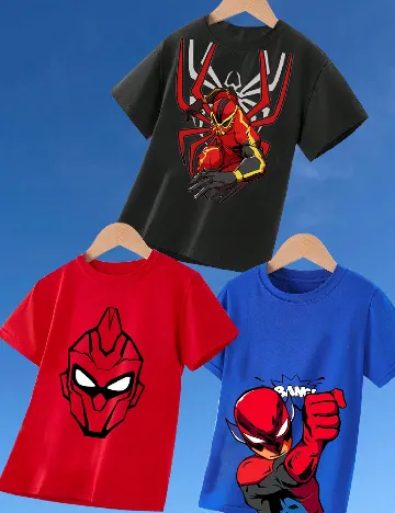 Set Tricouri 3 bucati Shein Kids, mix culori