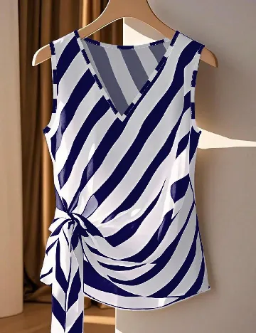 Maiou SHEIN, albastru/alb