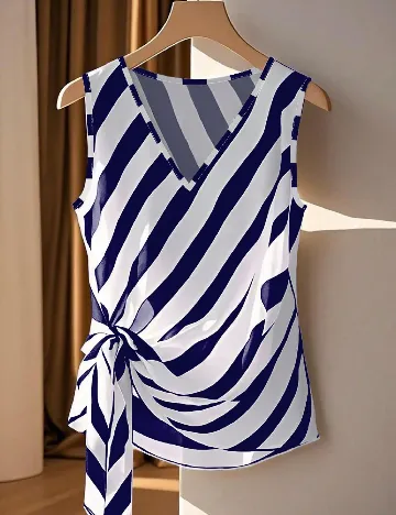 Maiou SHEIN, albastru/alb