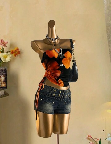 Top SHEIN, floral print