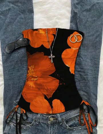 Top SHEIN, floral print