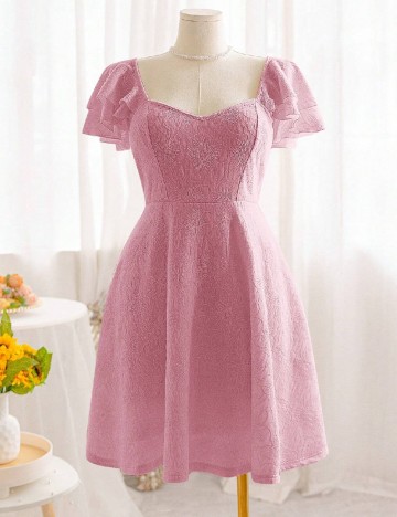 Rochie scurta SHEIN CURVE, roz