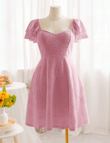 Rochie scurta SHEIN CURVE, roz