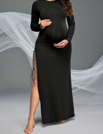 Rochie lunga SHEIN Maternity, negru