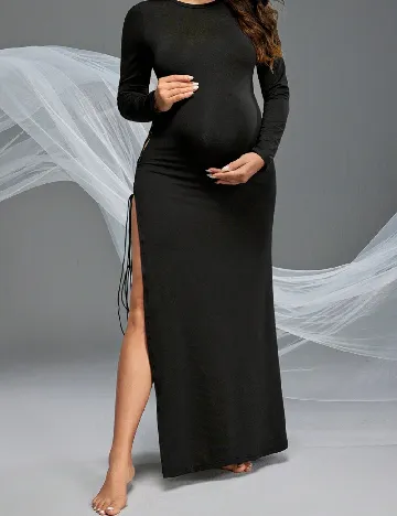Rochie lunga SHEIN Maternity, negru