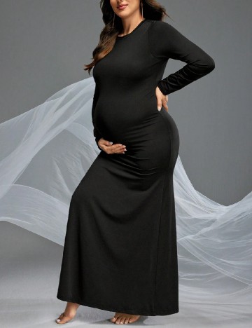 Rochie lunga SHEIN Maternity, negru