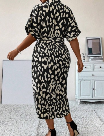 Rochie medie SHEIN CURVE, alb/negru