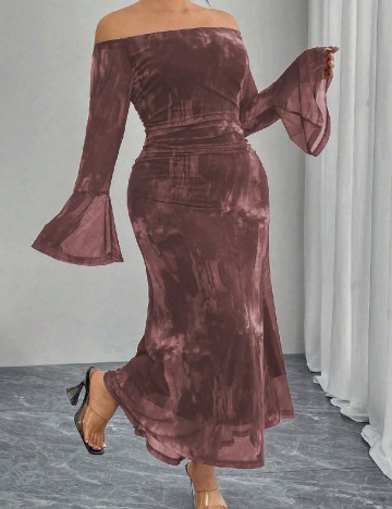 Rochie medie SHEIN CURVE, maro