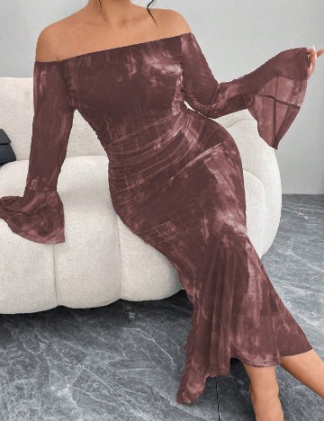 Rochie medie SHEIN CURVE, maro