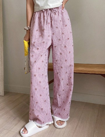Pantaloni de pijama SHEIN, roz