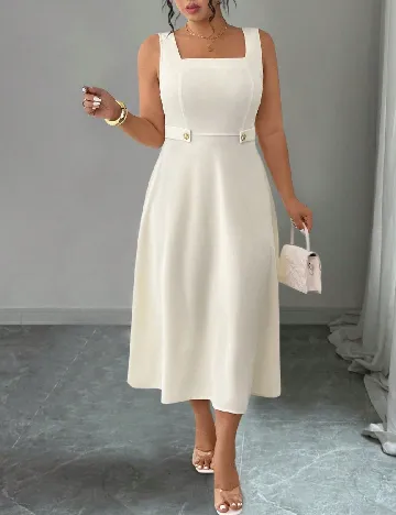 Rochie medie SHEIN CURVE, ecru