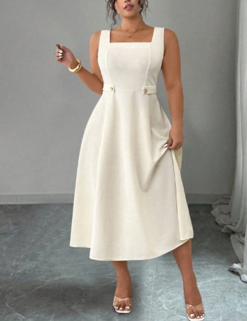 Rochie medie SHEIN CURVE, ecru