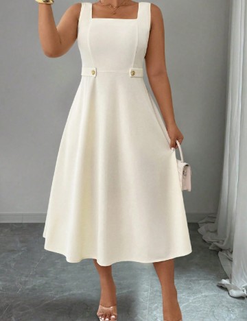 Rochie medie SHEIN CURVE, ecru