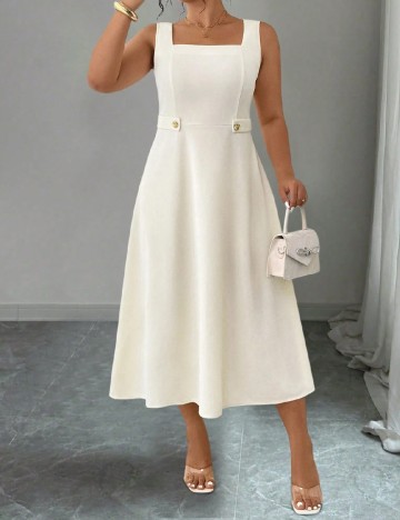 Rochie medie SHEIN CURVE, ecru