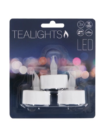 Set lumanari LED 3 bucati ACTION, alb