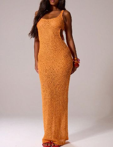 Rochie lunga Musera, portocaliu